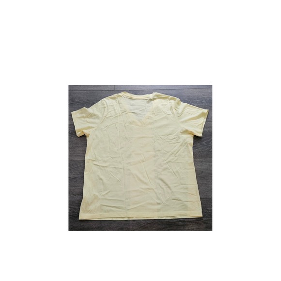 Lands' End Women's Relaxed Fit V-Neck T-Shirt, Size‎ XL, Yellow Short Sleeve Tee - Picture 2 of 3